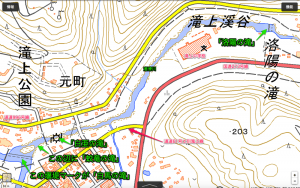 滝上渓谷周辺の地理院地図